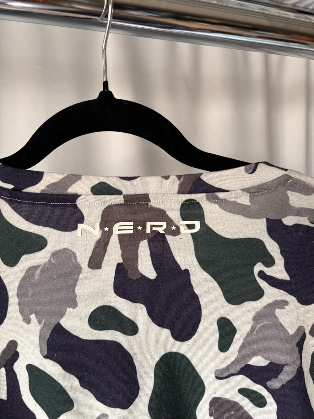 adidas Short-Sleeve Camo Tee in Green, Gray & Navy